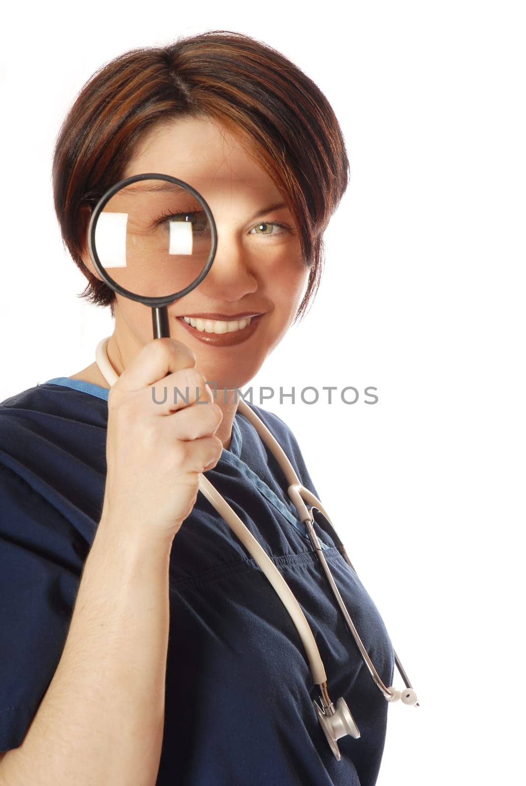 doctor with magnifying glass