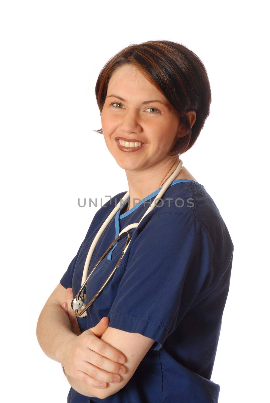 female nurse in blue