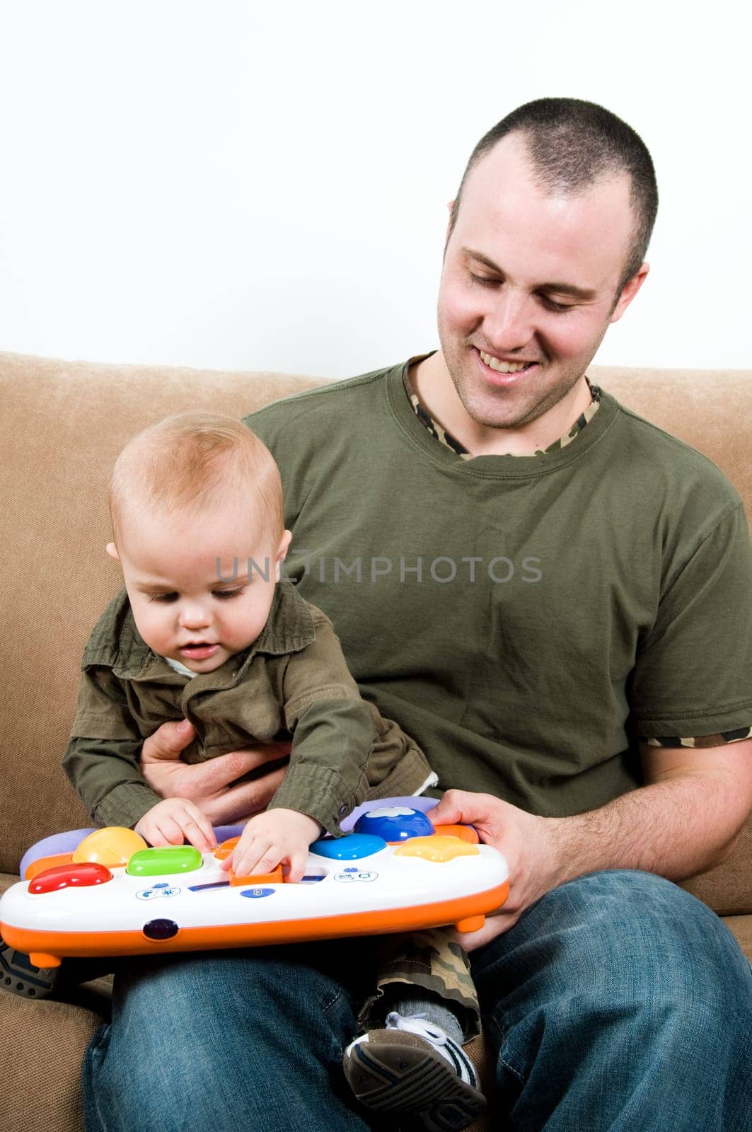father with his young baby boy son