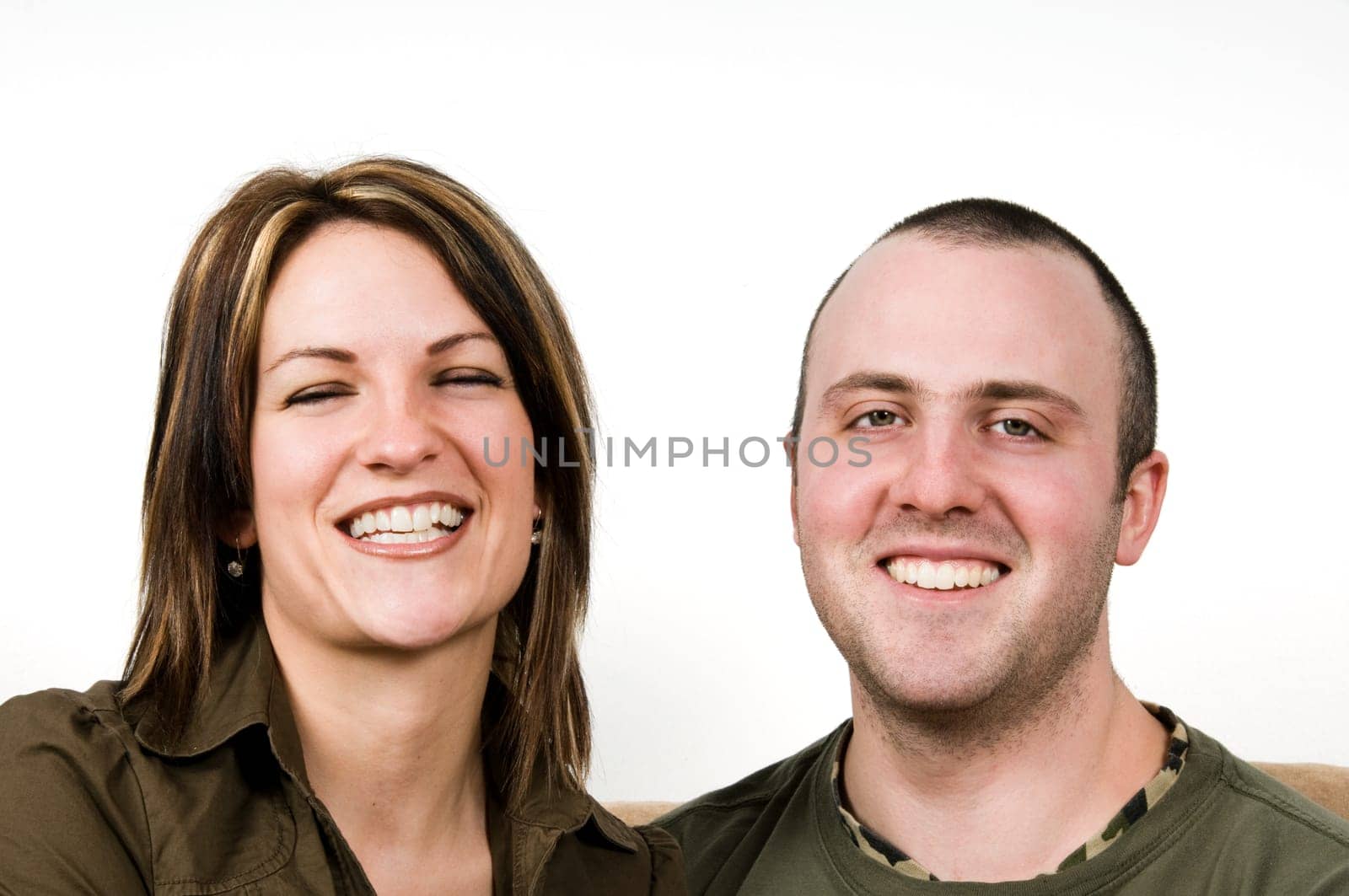 couple in love on isolated white background