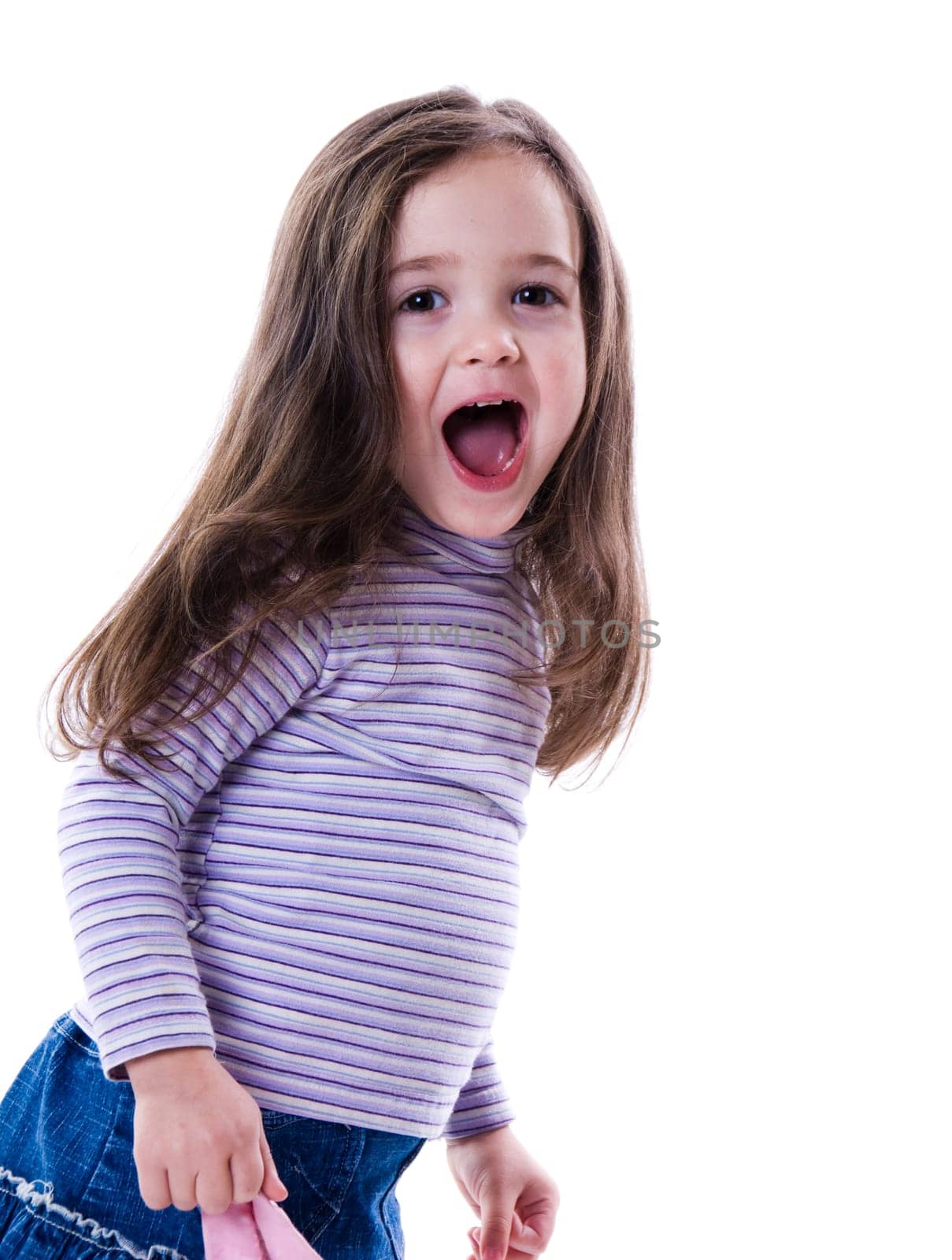 young cute little gild having a good time