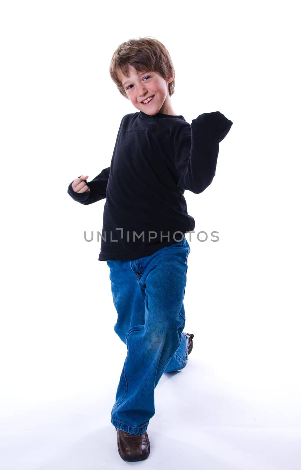 young cute little boy having a good time