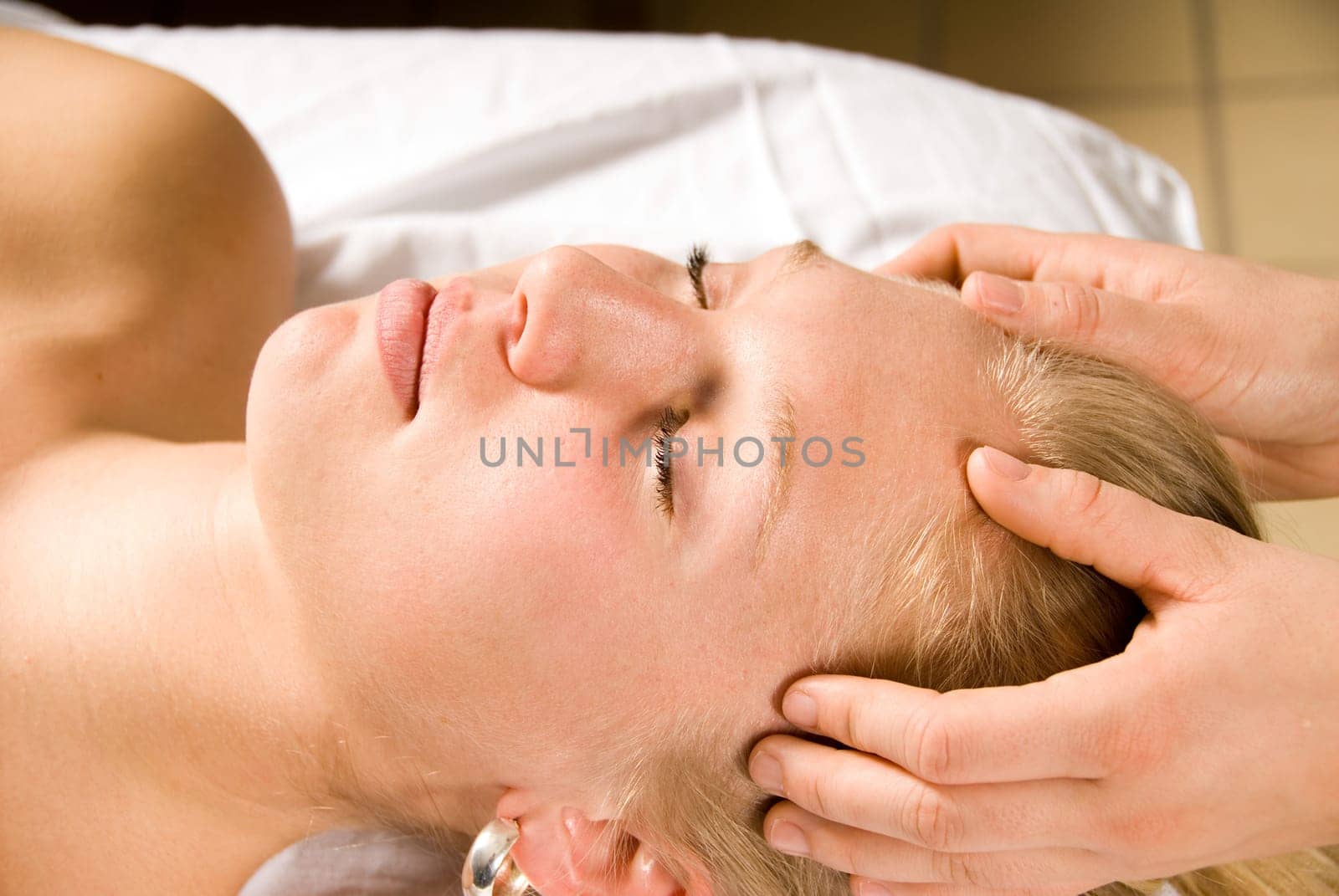 woman on a massage table at a spa