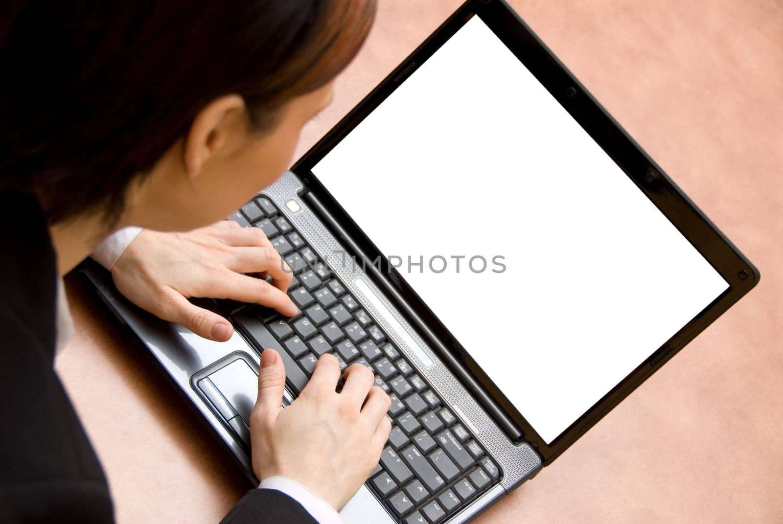 cute woman on her laptop working hard
