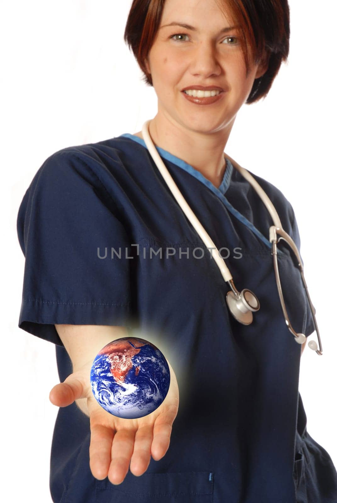 doctor in blue scrubs