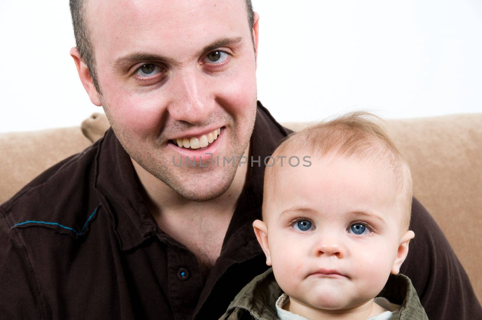 father with his young baby boy son