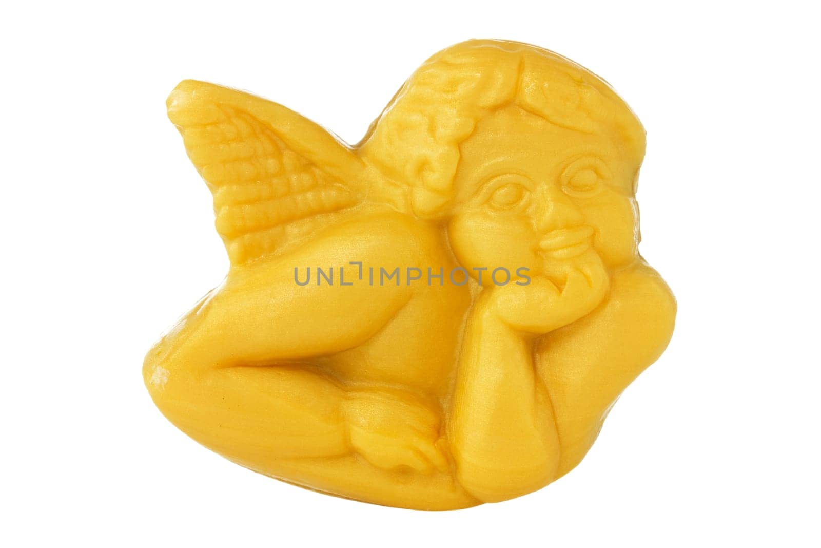 soap in a shape of angel isolated on white background