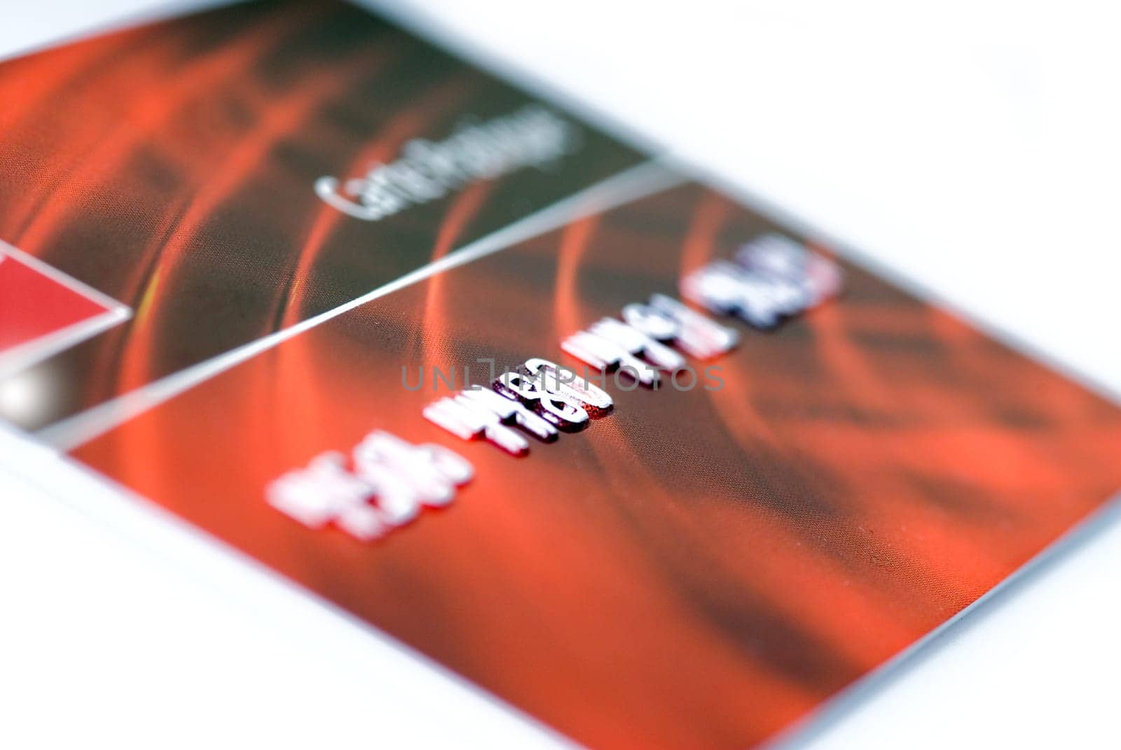 closeup of credit card isolated
