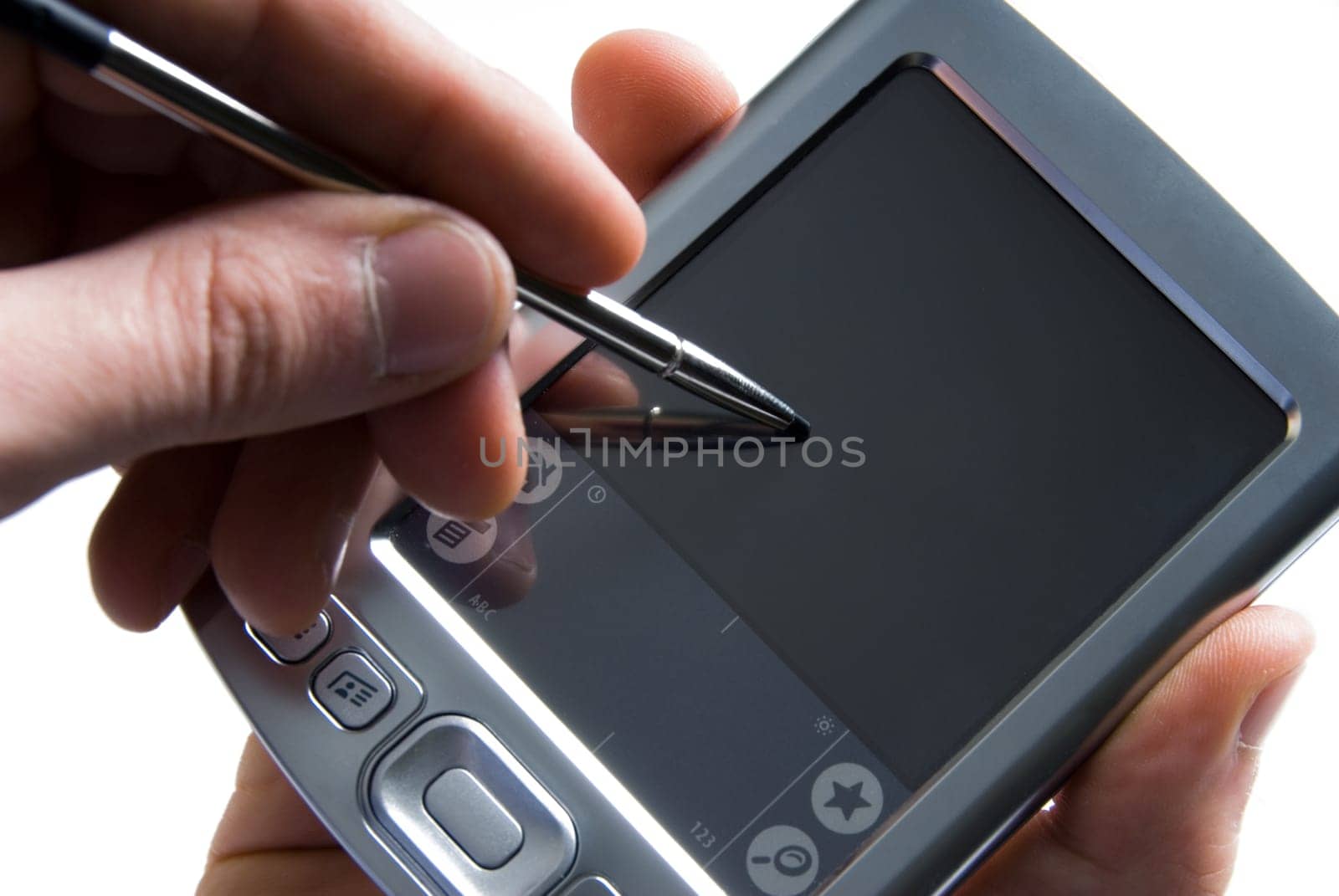 writing an email on PDA