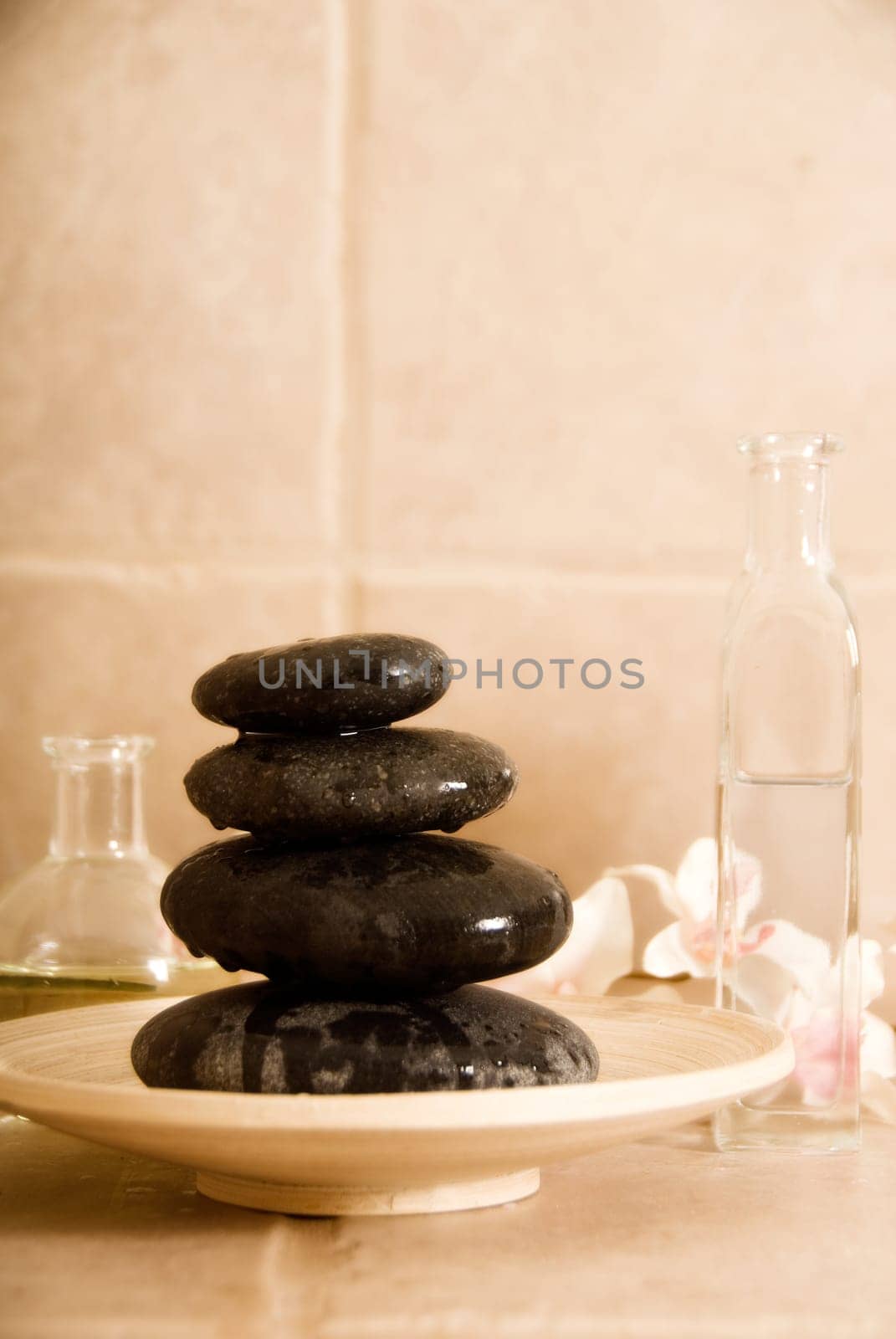 dayspa products like stone for massage and oils