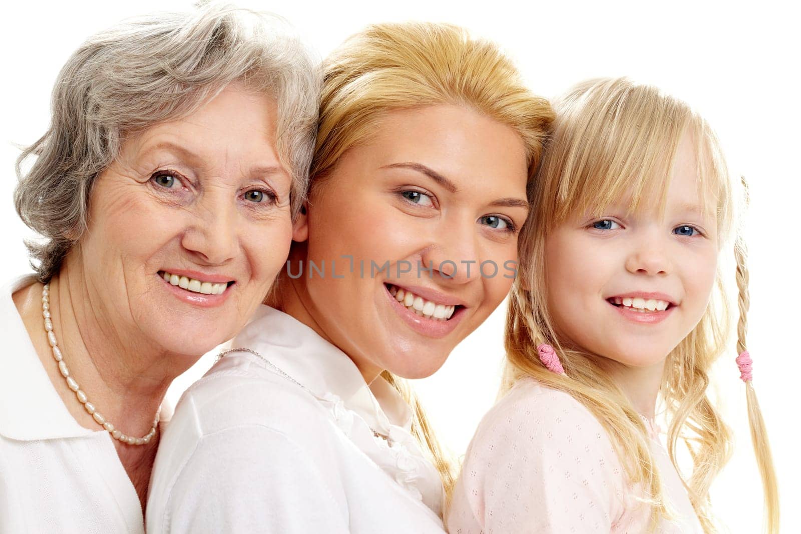 Conceptual image of old lady, young woman and girl