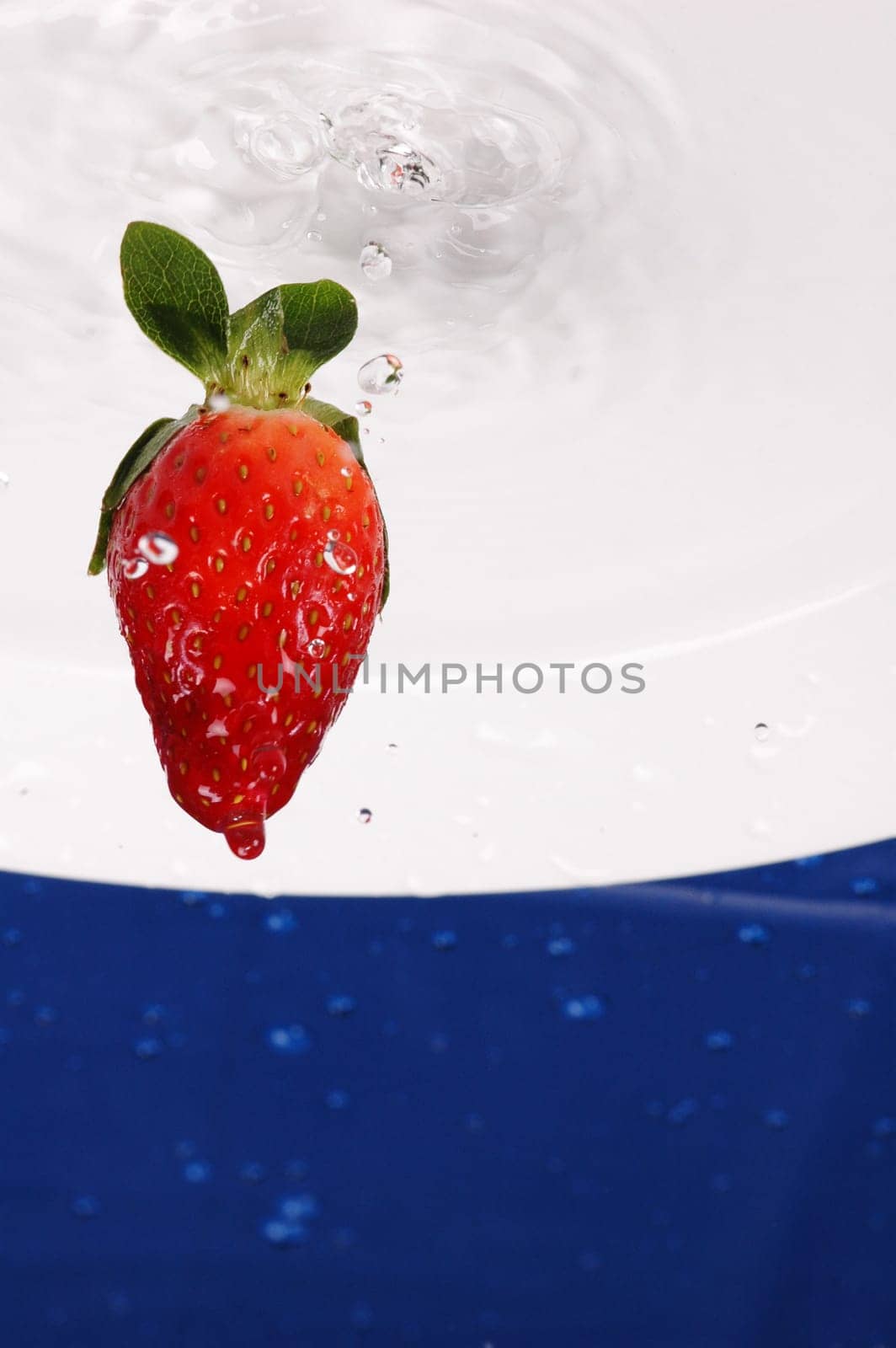 reversed splash on white plate