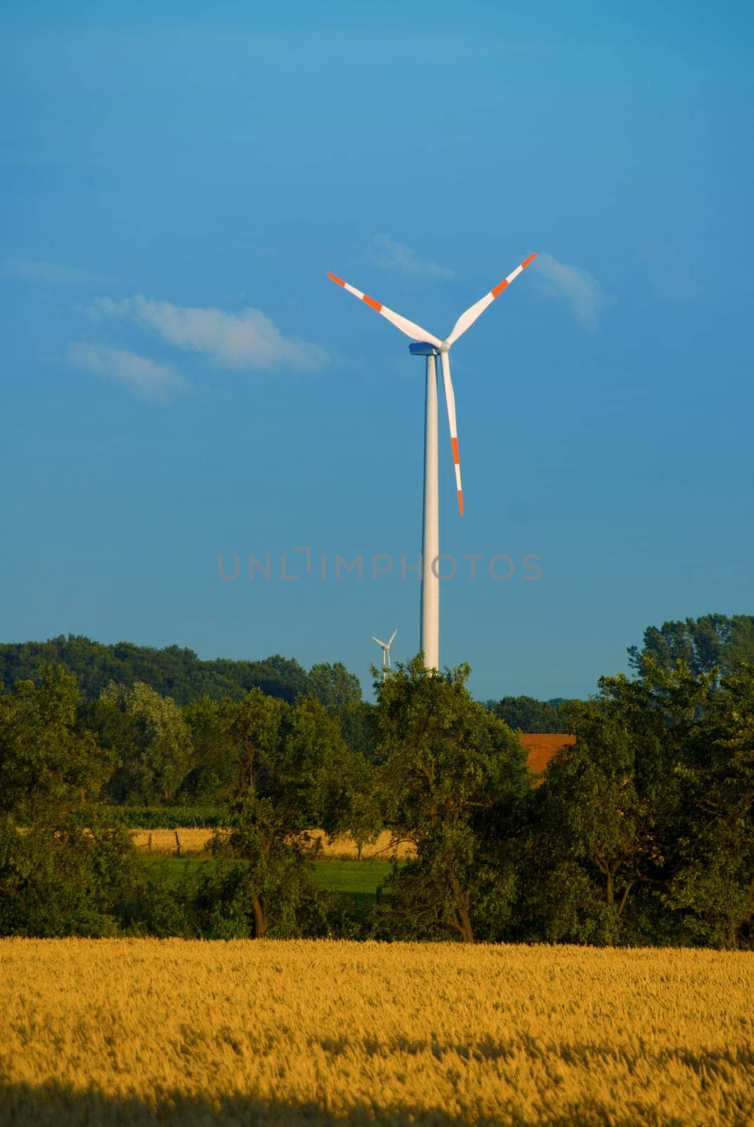 clean energy white wind turbine in europe