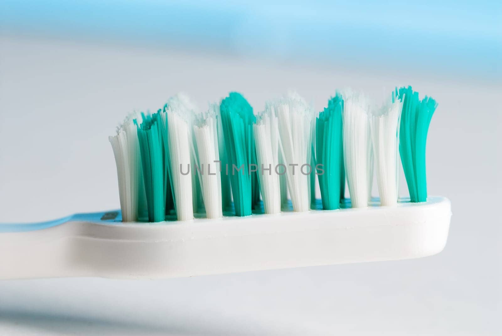 macro of a toothbrush