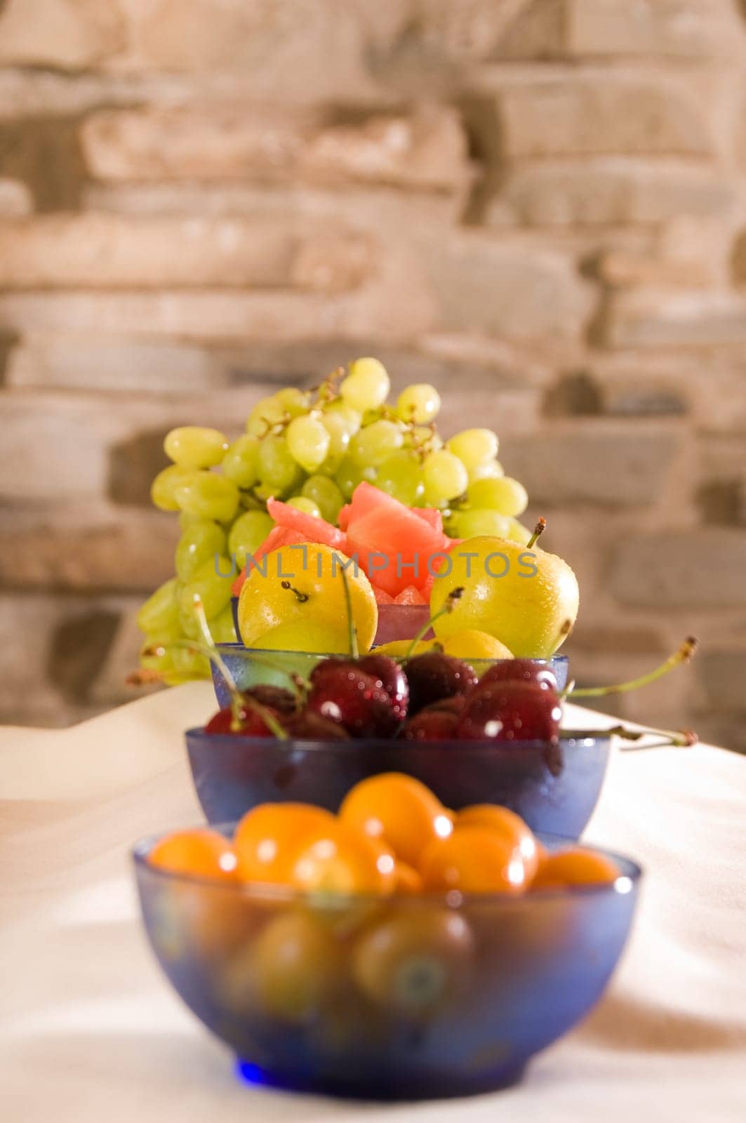 Fruits at breakfast for healthy eating and nutrition