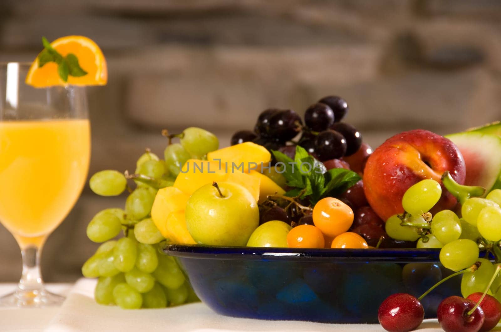 Fruits at breakfast for healthy eating and nutrition