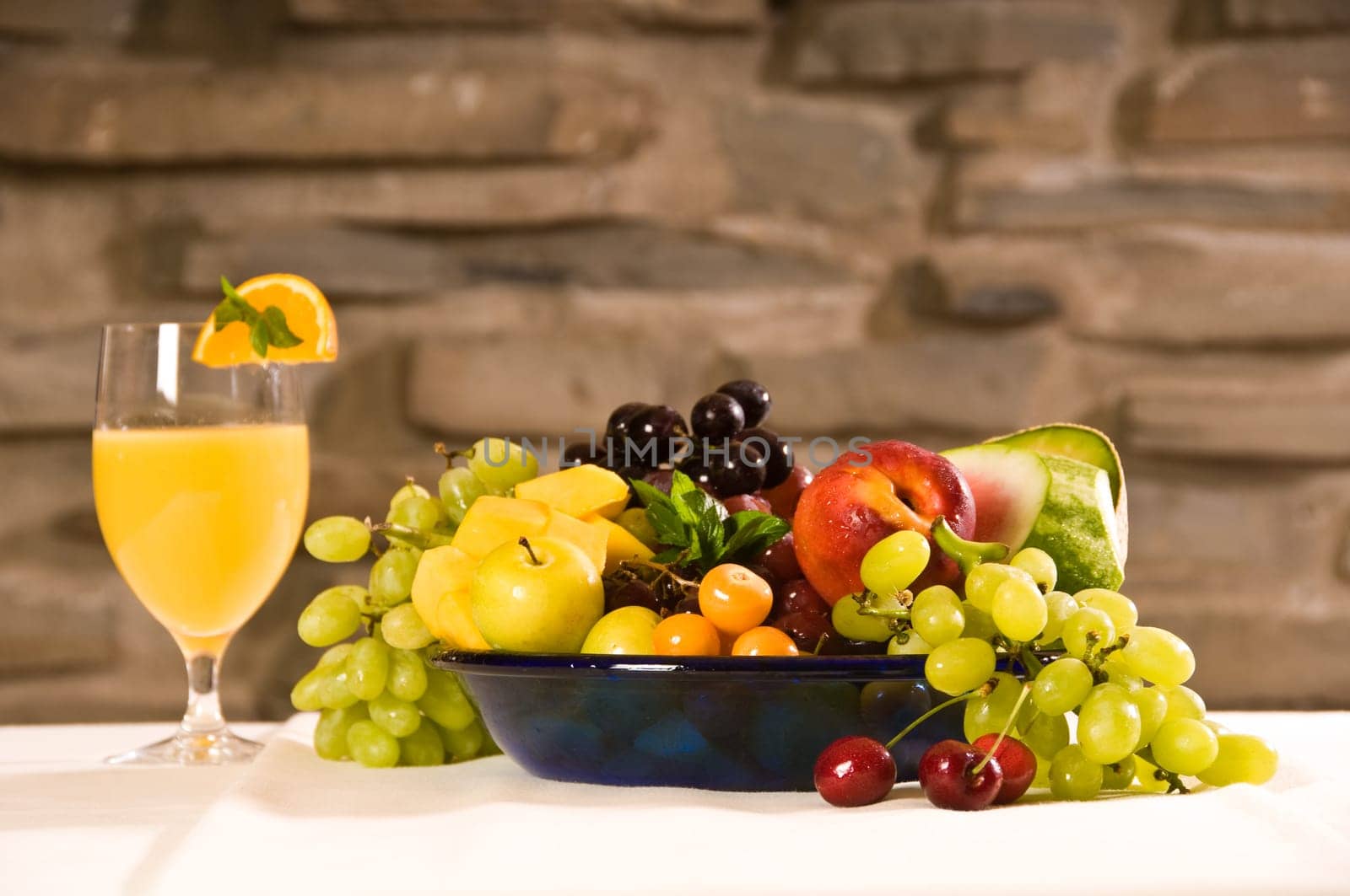 Fruits at breakfast for healthy eating and nutrition
