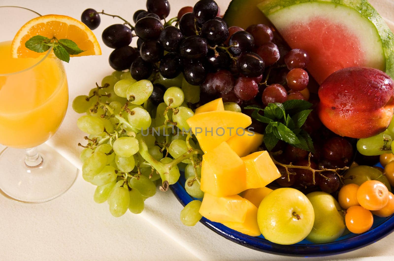 Fruits at breakfast for healthy eating and nutrition