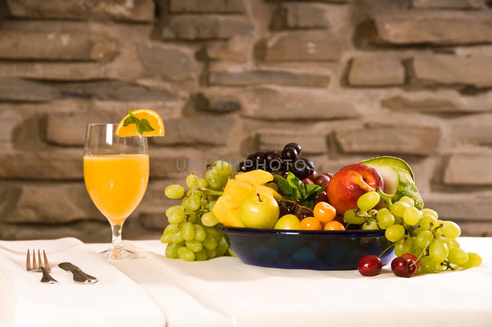 Fruits at breakfast for healthy eating and nutrition