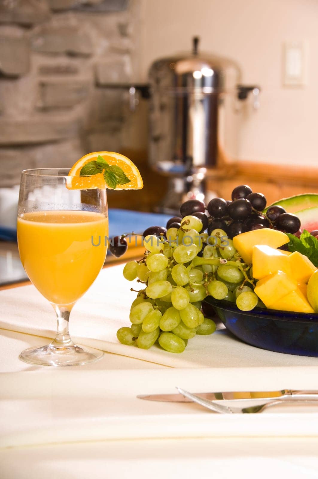 Fruits at breakfast for healthy eating and nutrition
