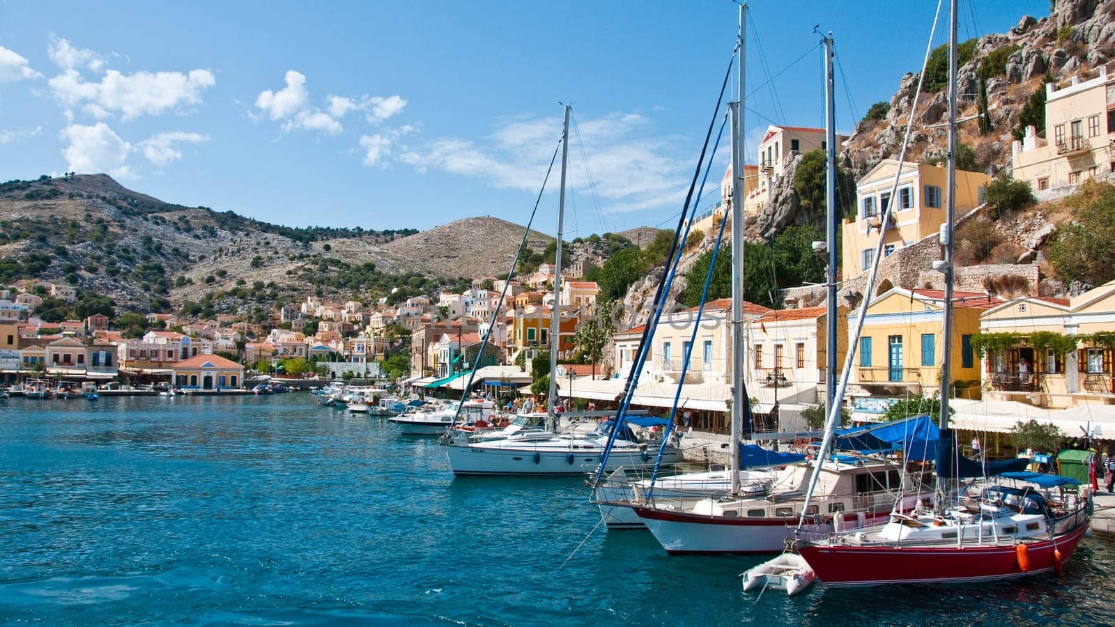 Symi Island in greece architecture harbor village