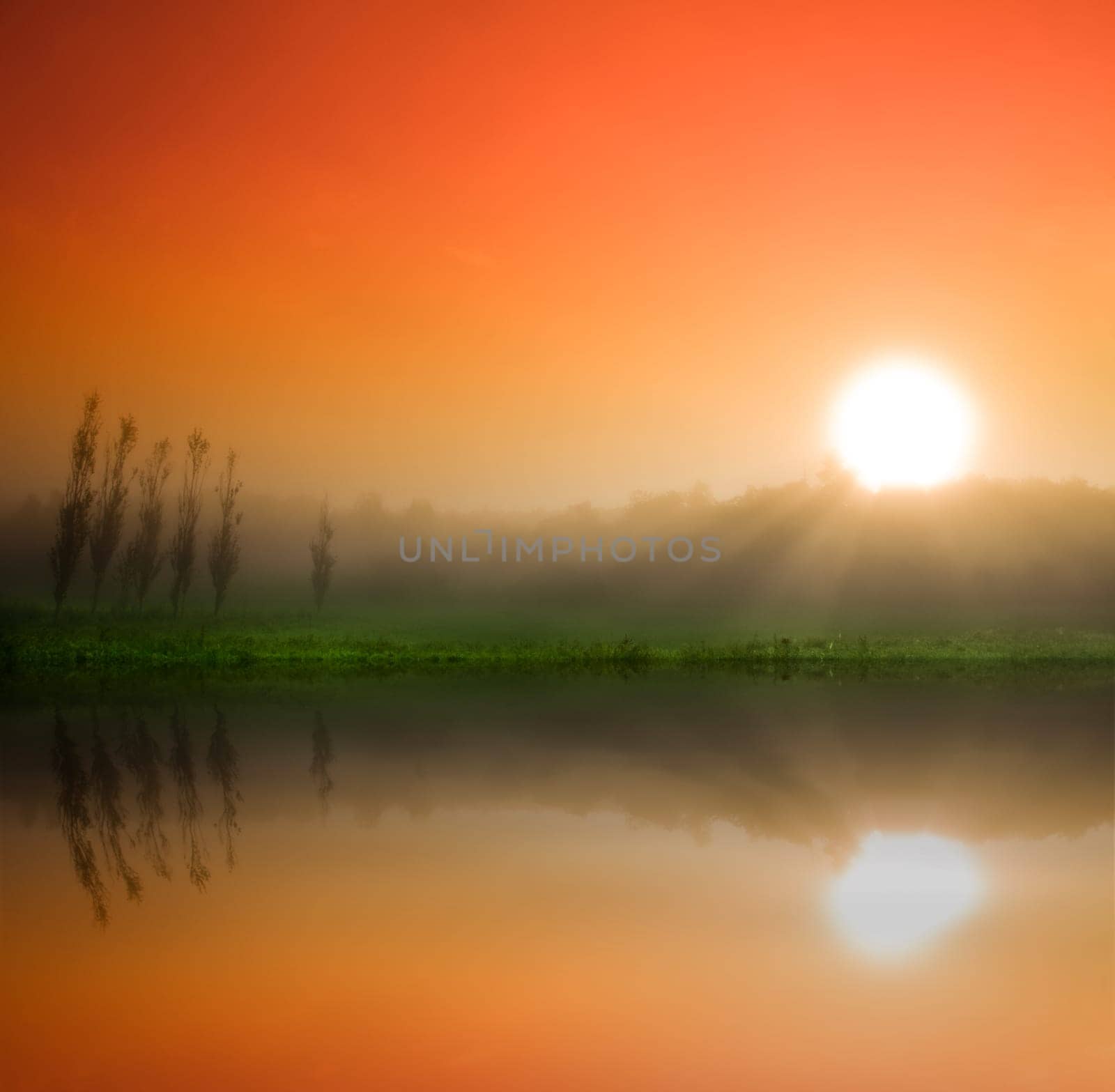 beautiful sunrise over a field in the countryside