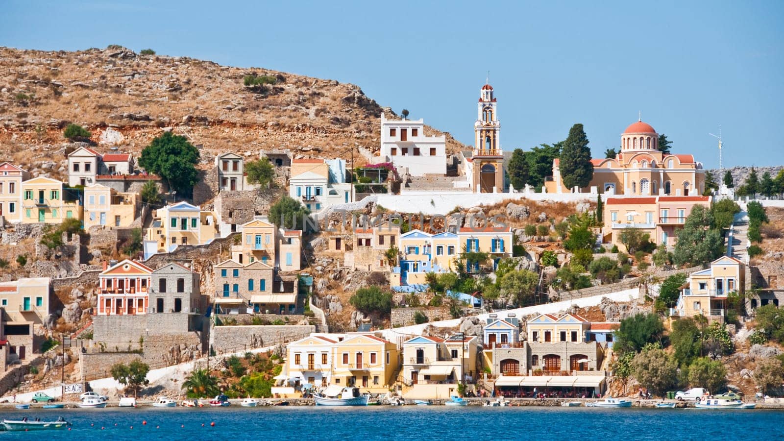 Symi Island in greece architecture harbor village