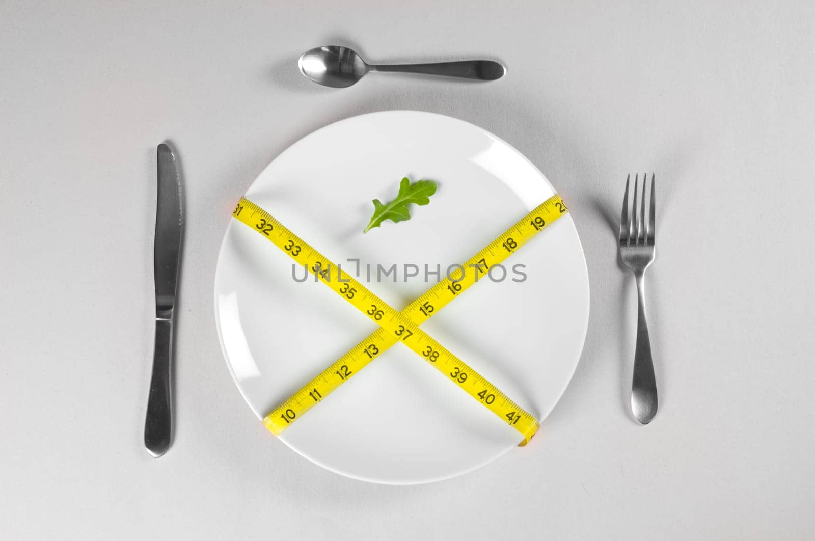 White Plate and Diet with nutrition and hunger