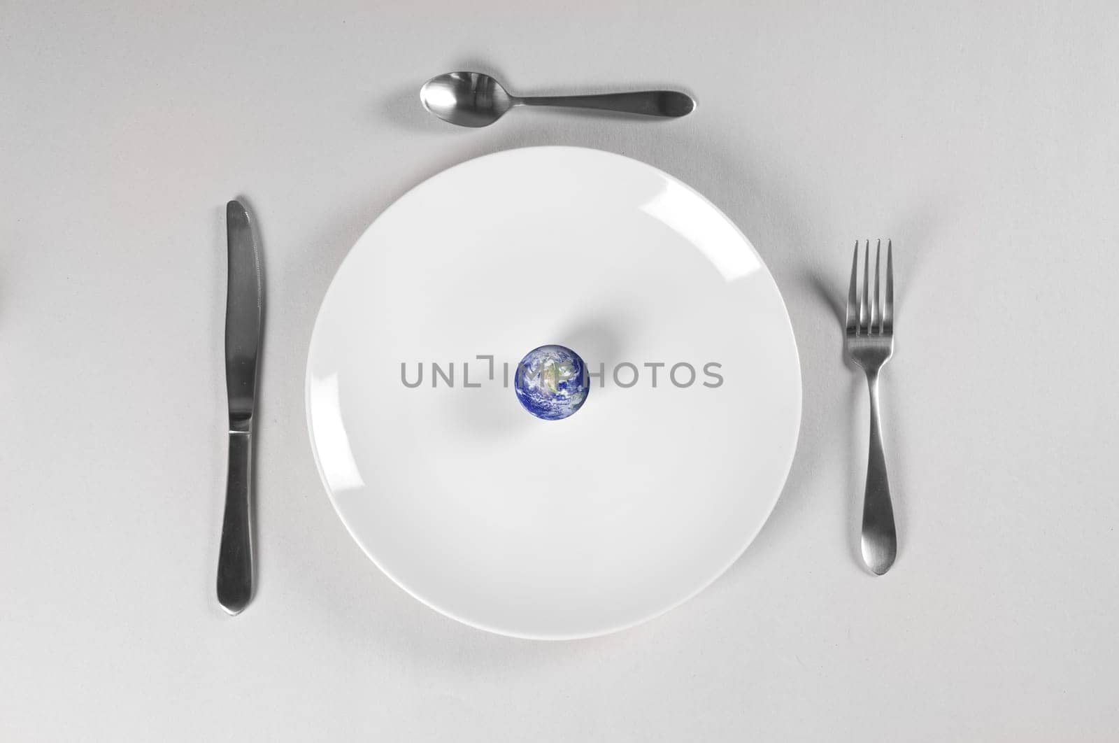 planet earth on a plate for world hunger