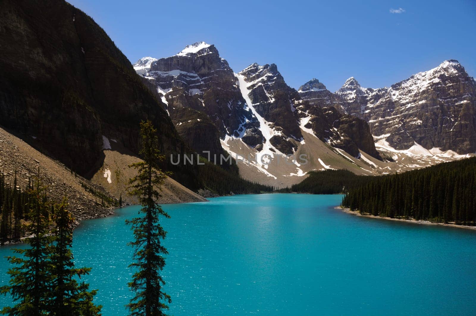 blue lake and some mountain in canada