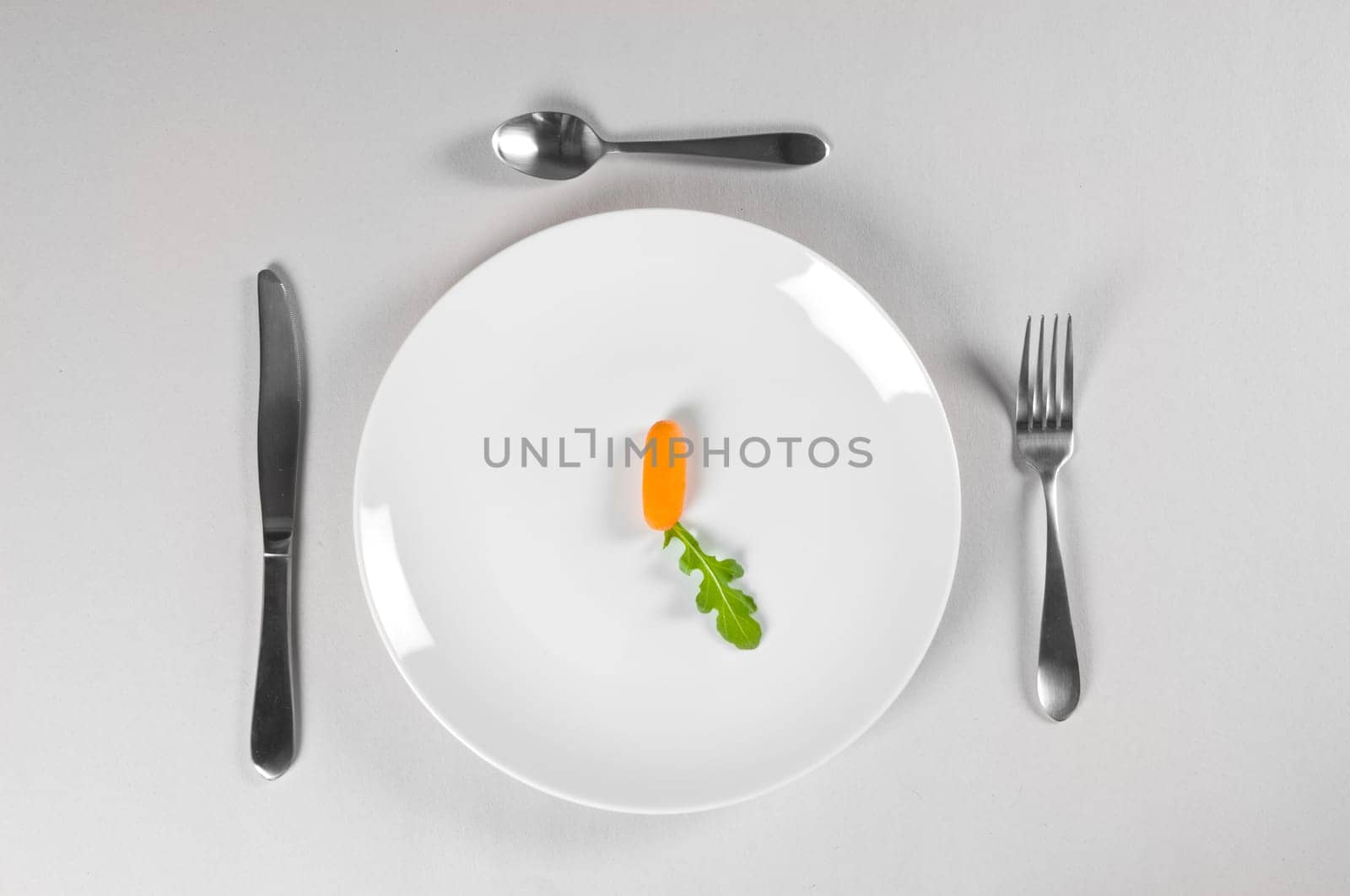 White Plate and Diet with nutrition and hunger