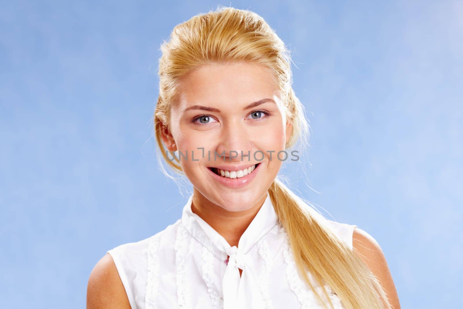 Portrait of beautiful lady with smile looking at camera