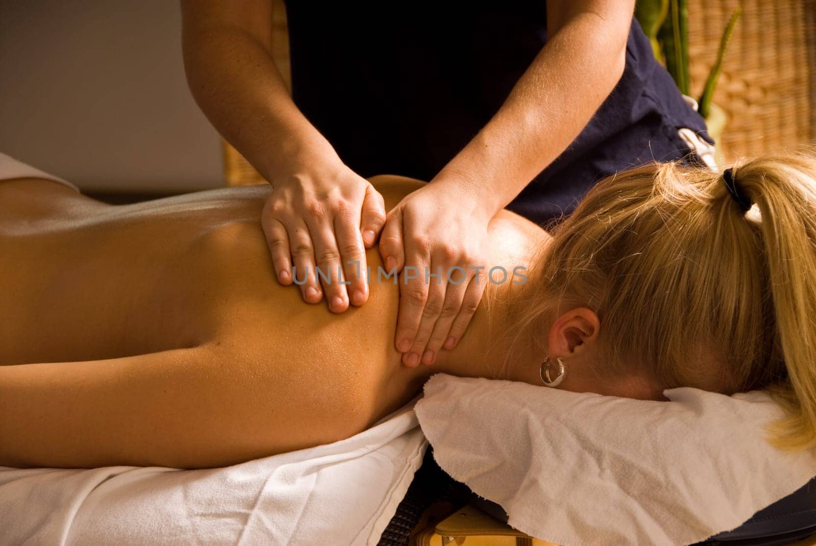 woman at a day spa getting a nice massage