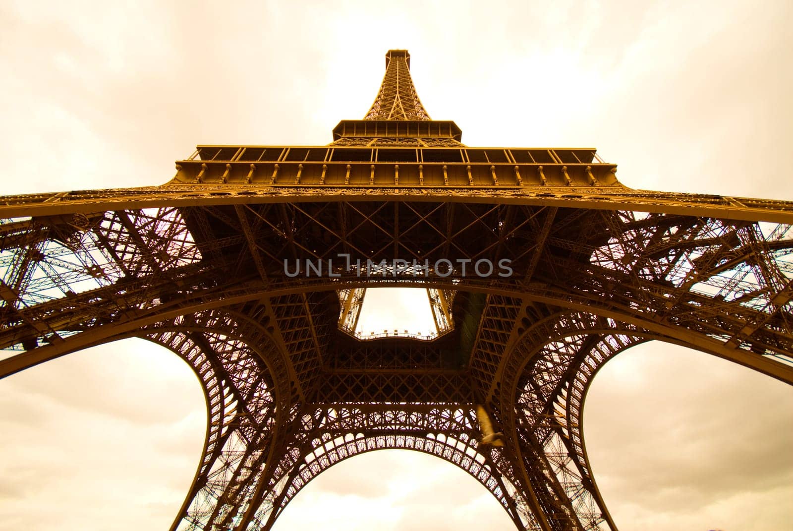 Eiffel Tower in Paris in sepia tone