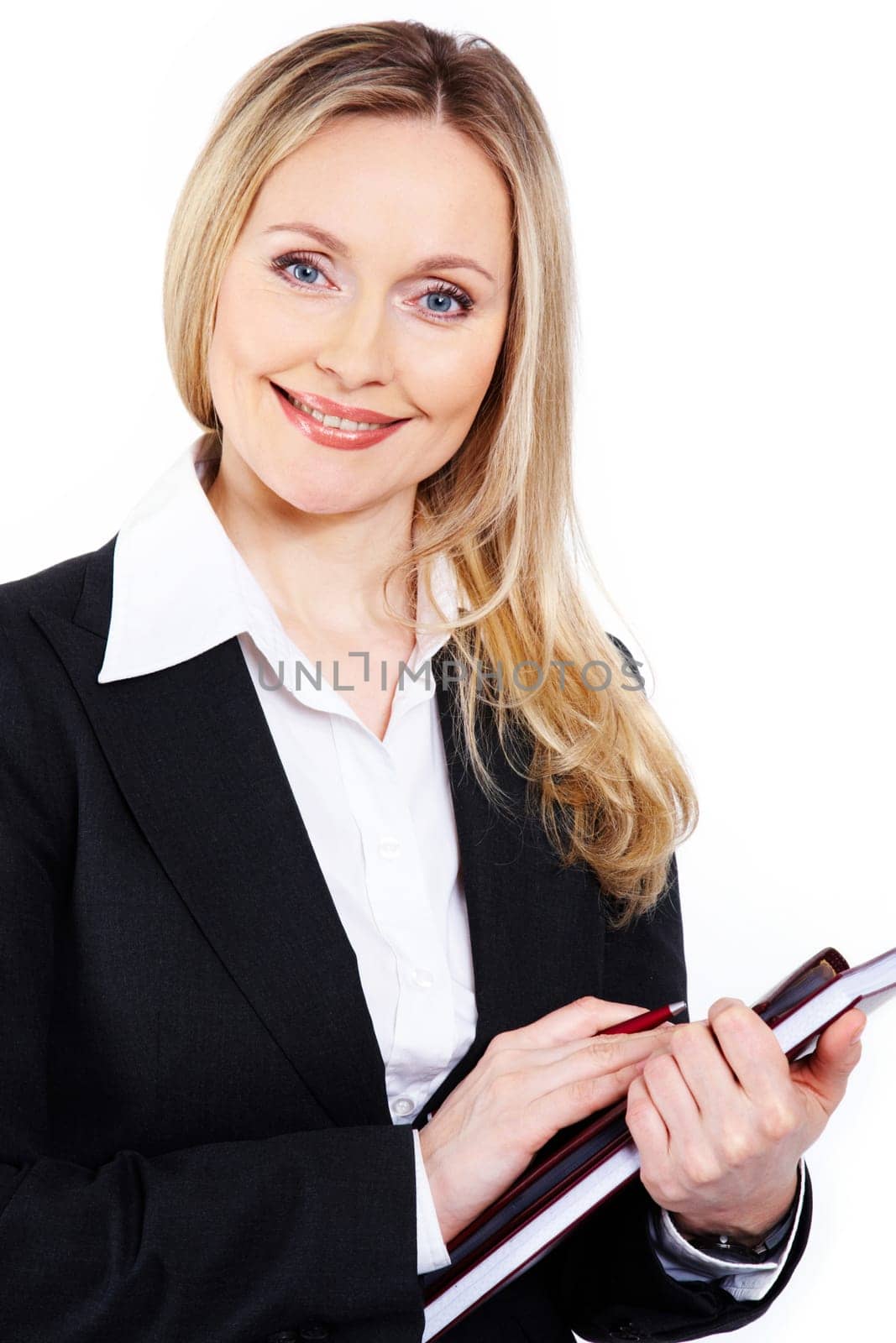 Portrait of attractive business lady looking at camera