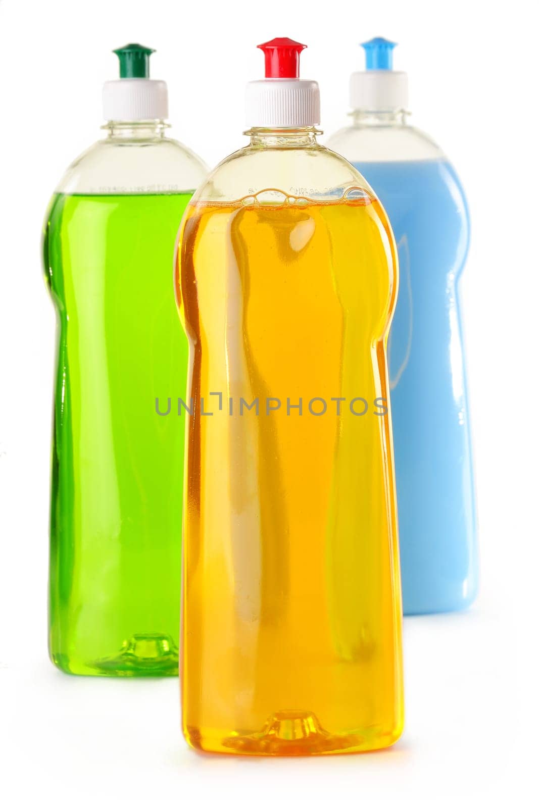 Detergent bottles isolated on white