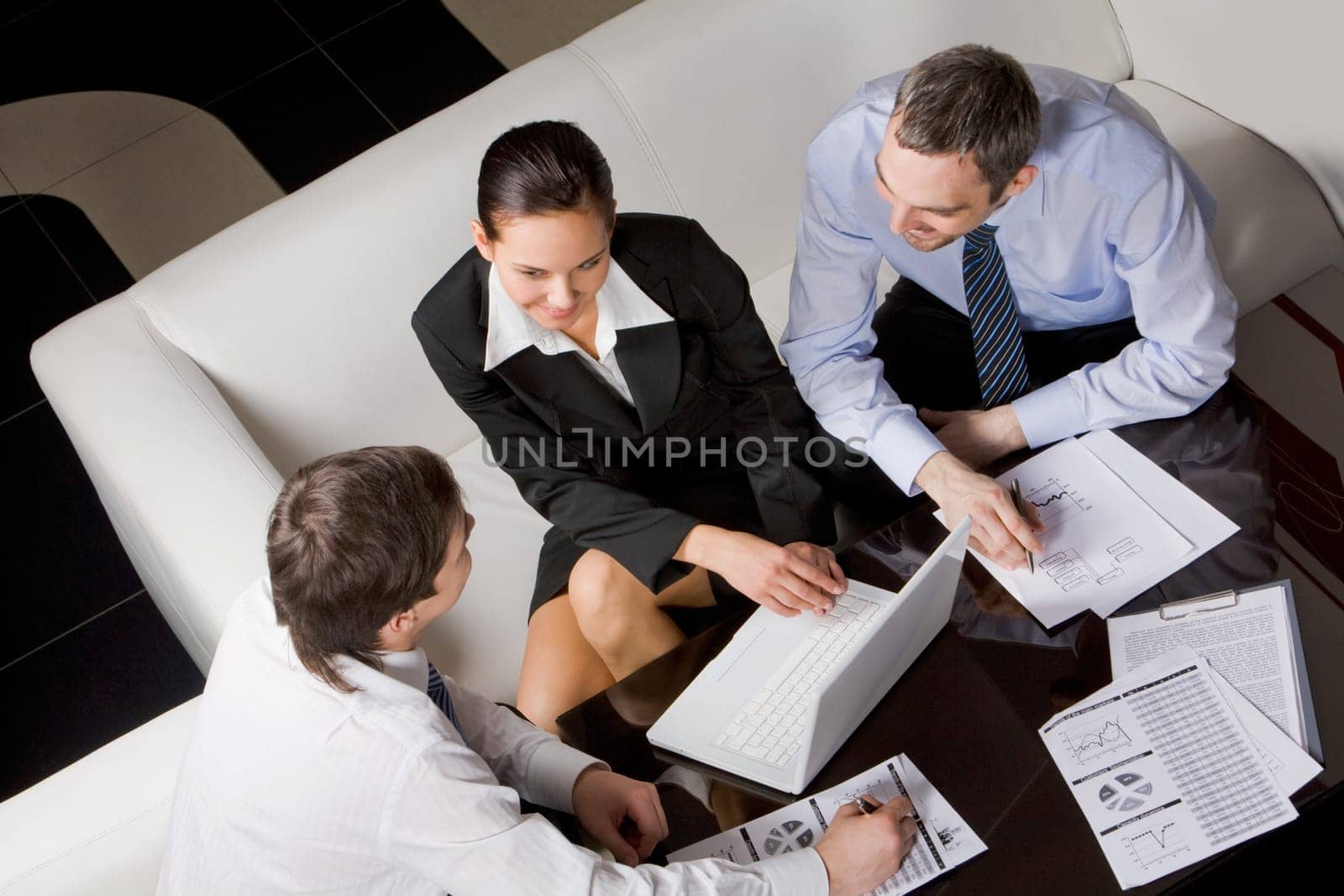 Image of business partners thinking about new project at meeting