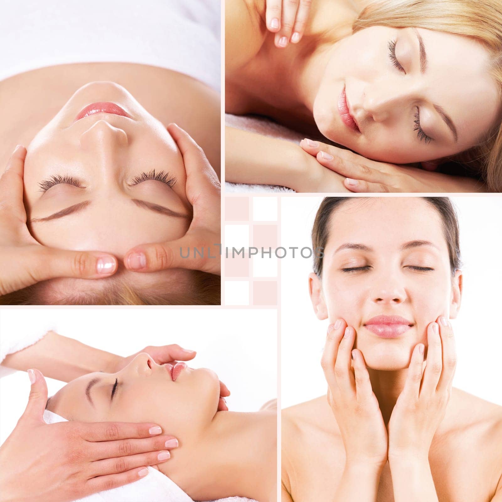 Collage of facial and body massage