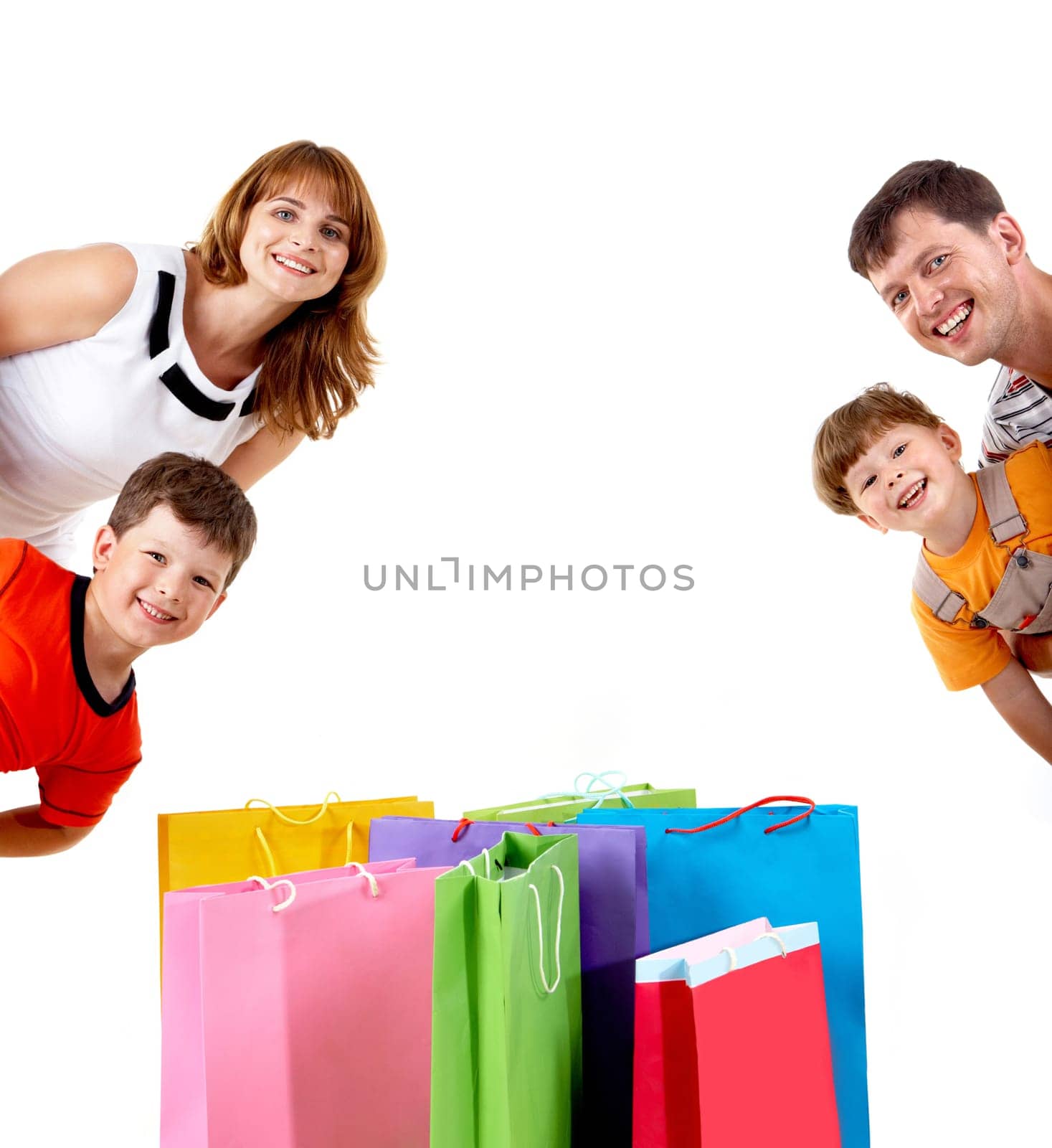 Portrait of family members looking at camera