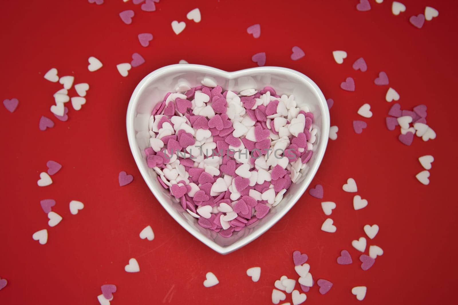 Sugar hearts in shell