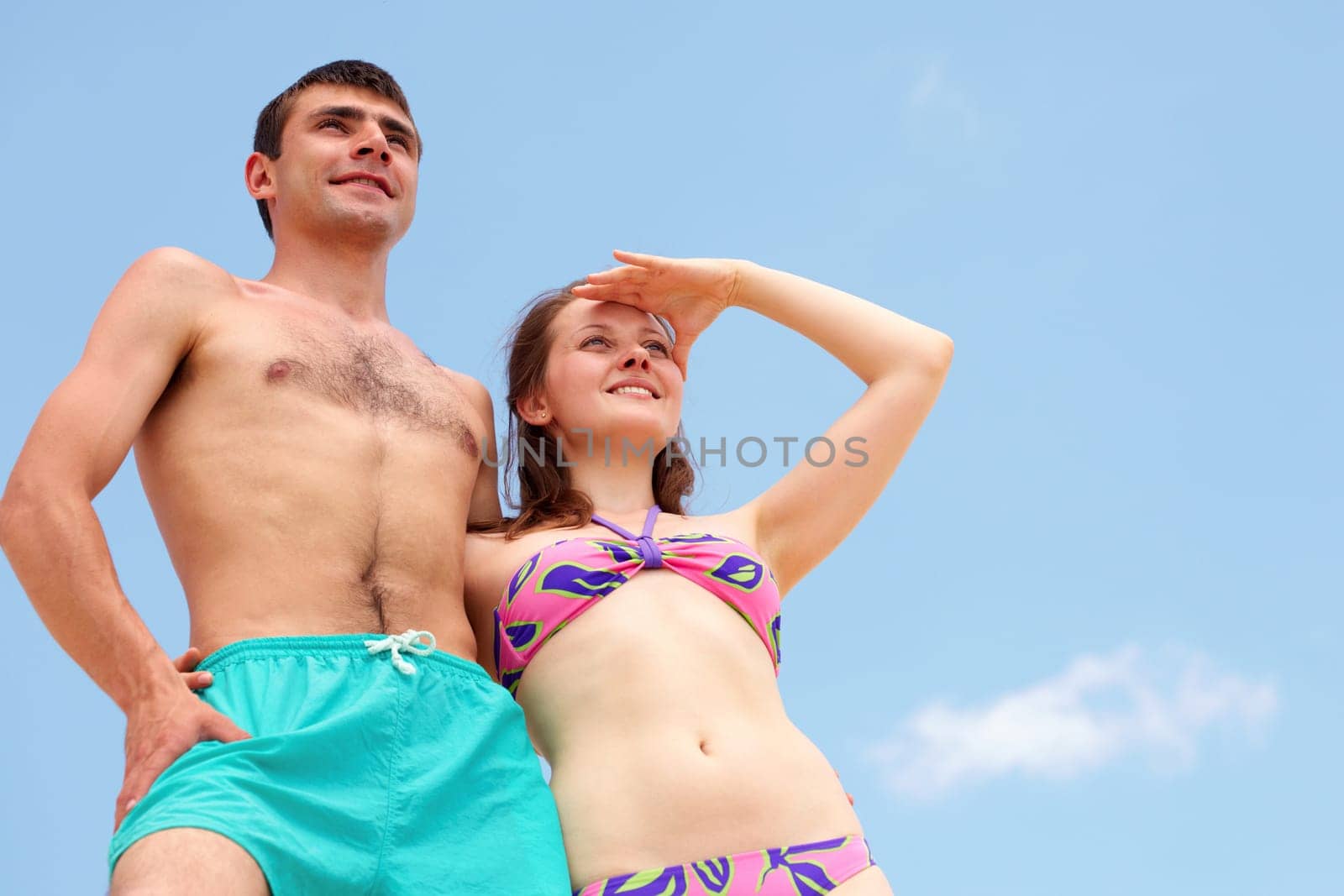 Peaceful couple enjoying summer vacation