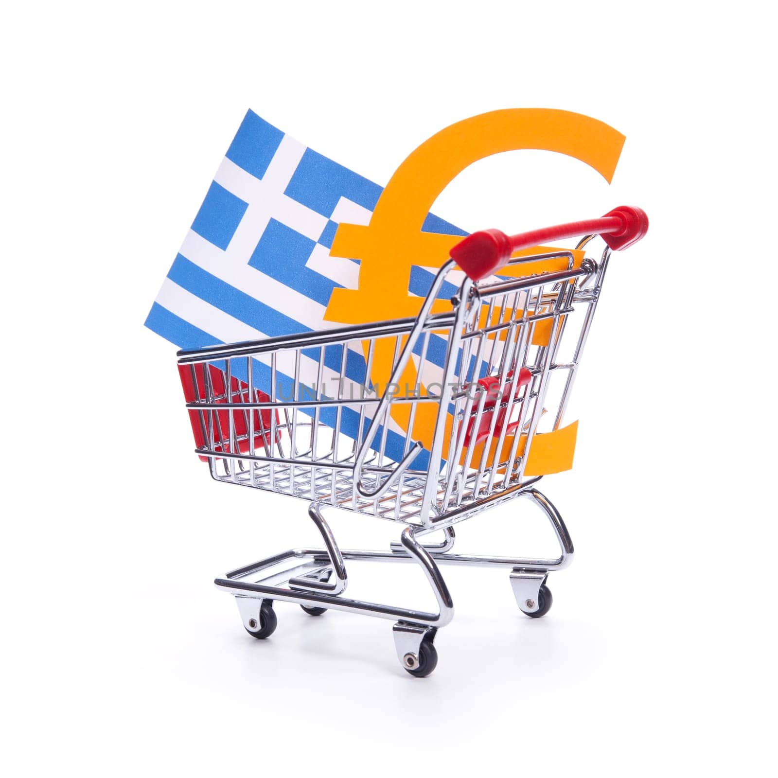 Greek crisis with Euro currency concept. Gross domestic product concept.