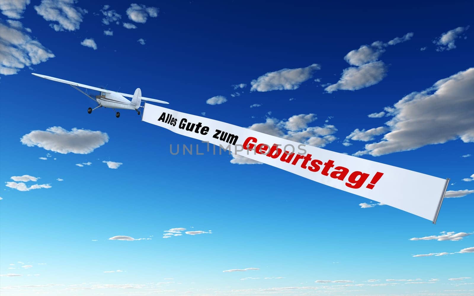 Airplane with Banner - Happy Birthday!