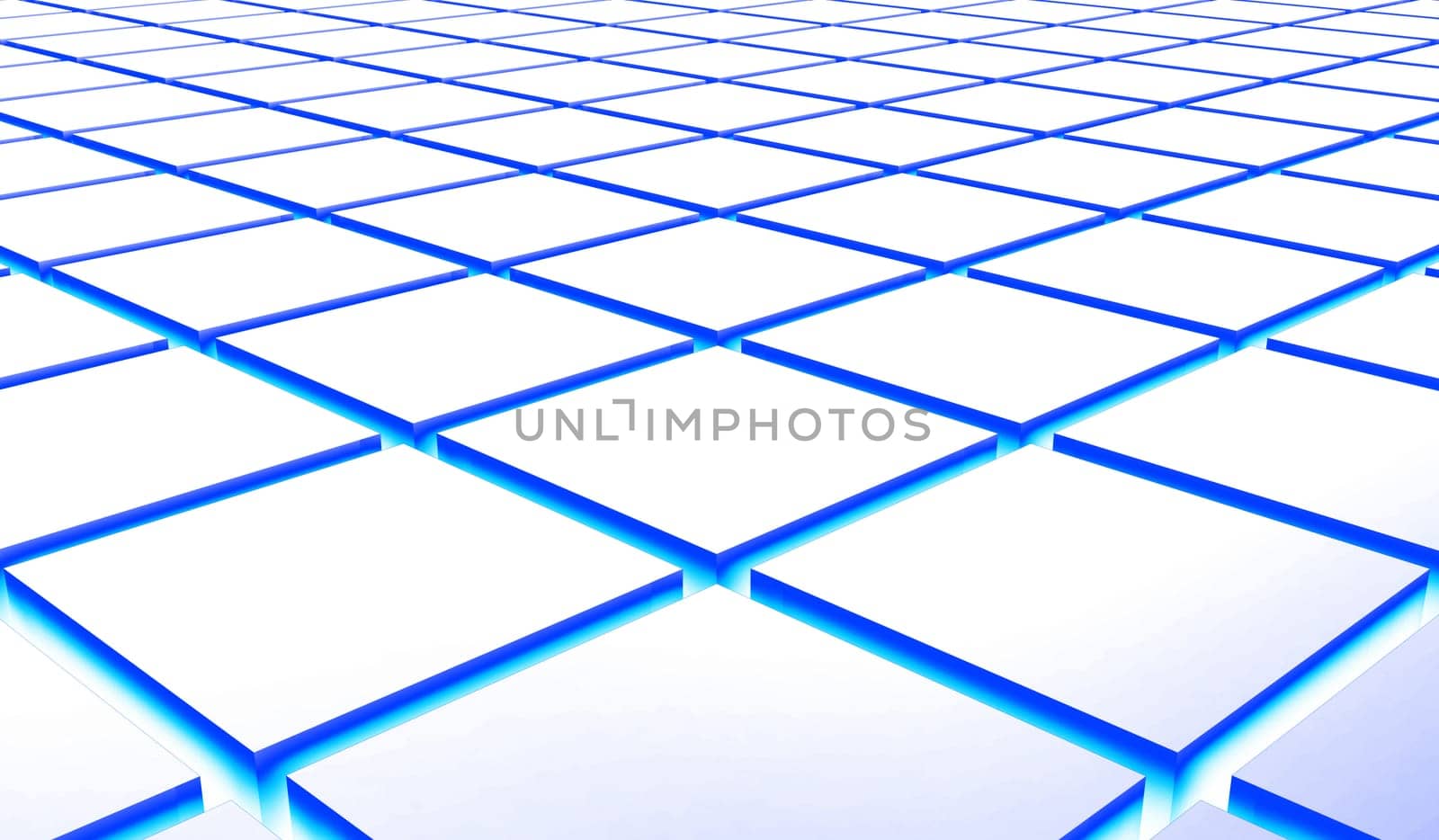 3D Structure - Cuboid Blue Silver