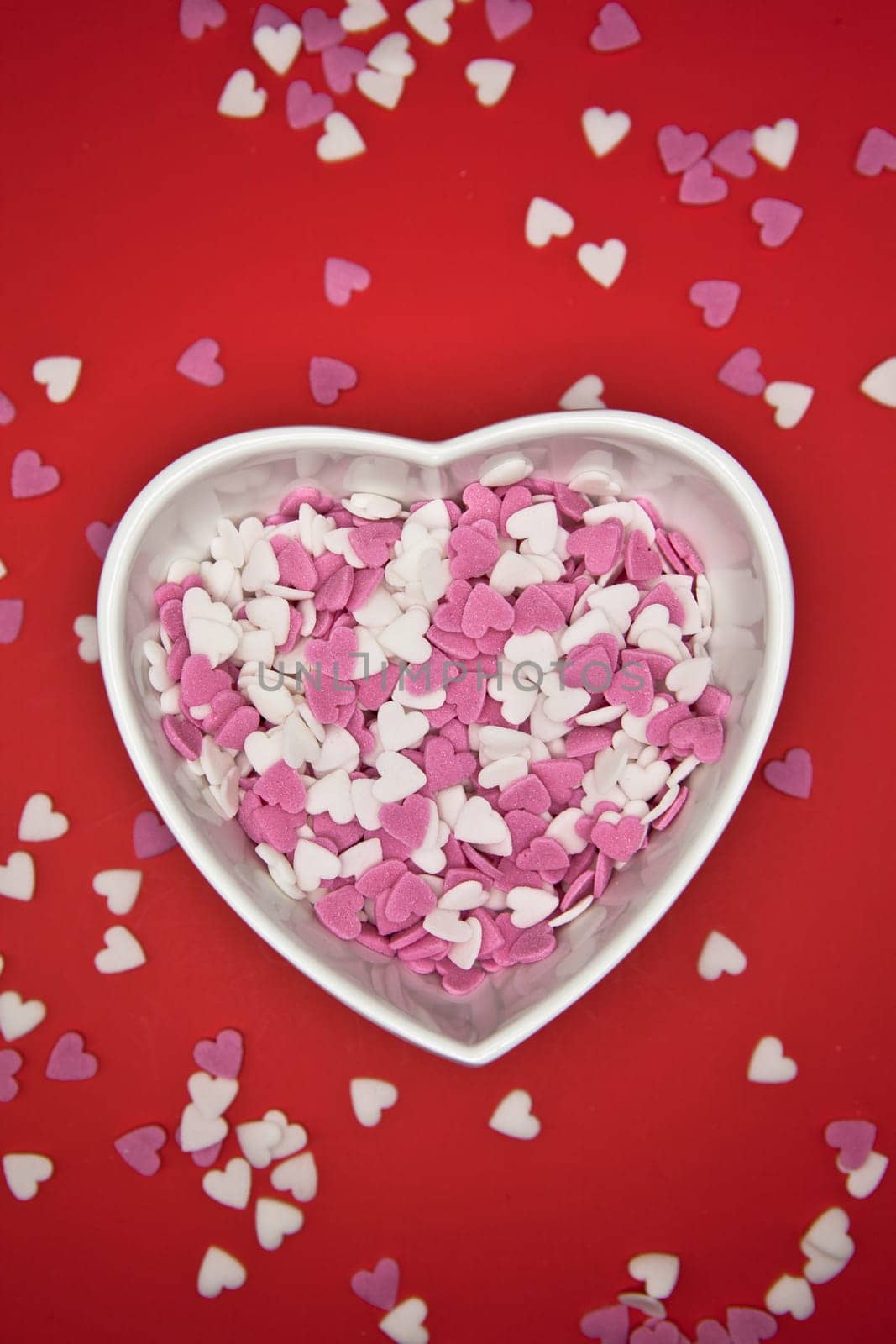 Sugar hearts in shell