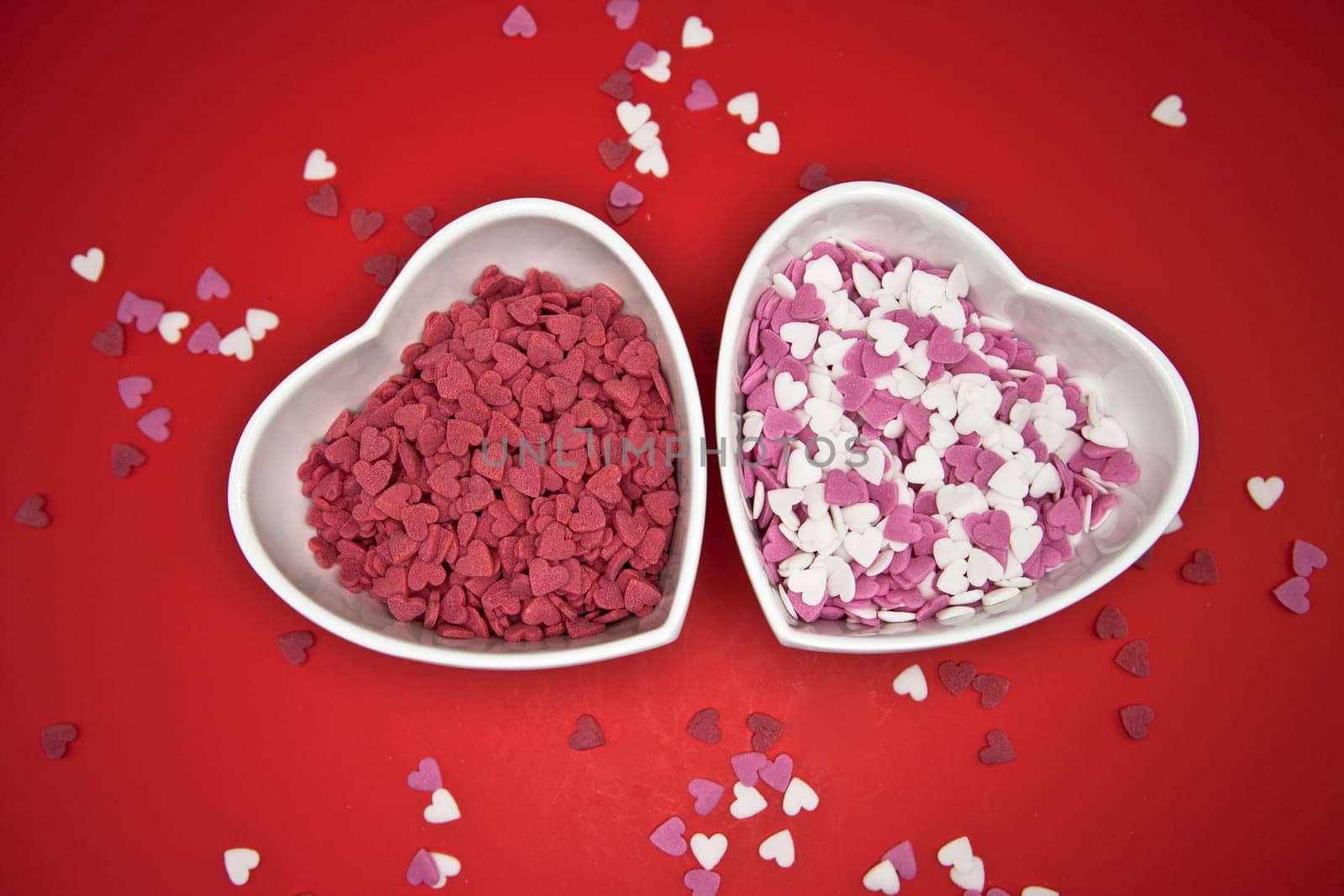 Sugar hearts in shell