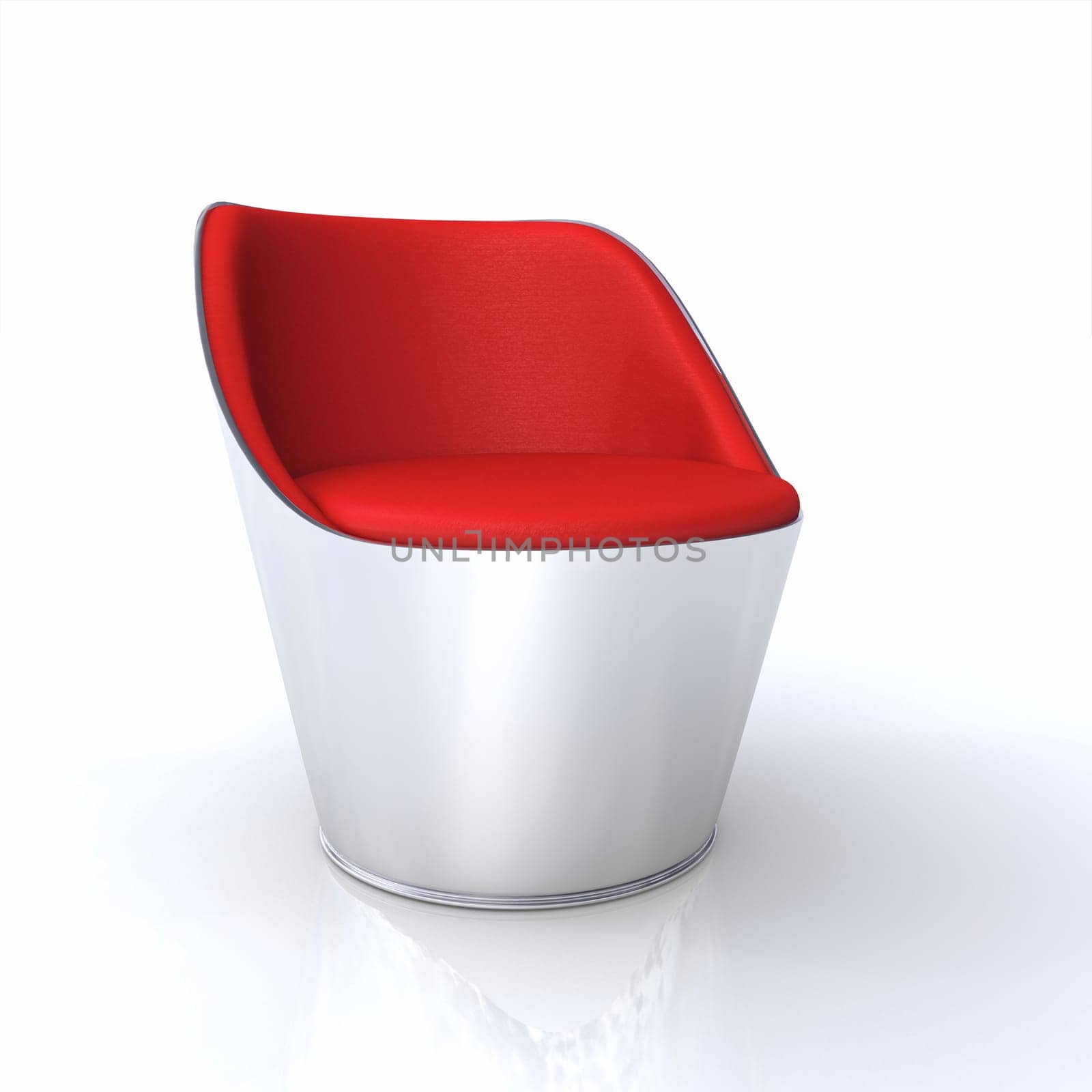 Designer Chair Silver Red 5