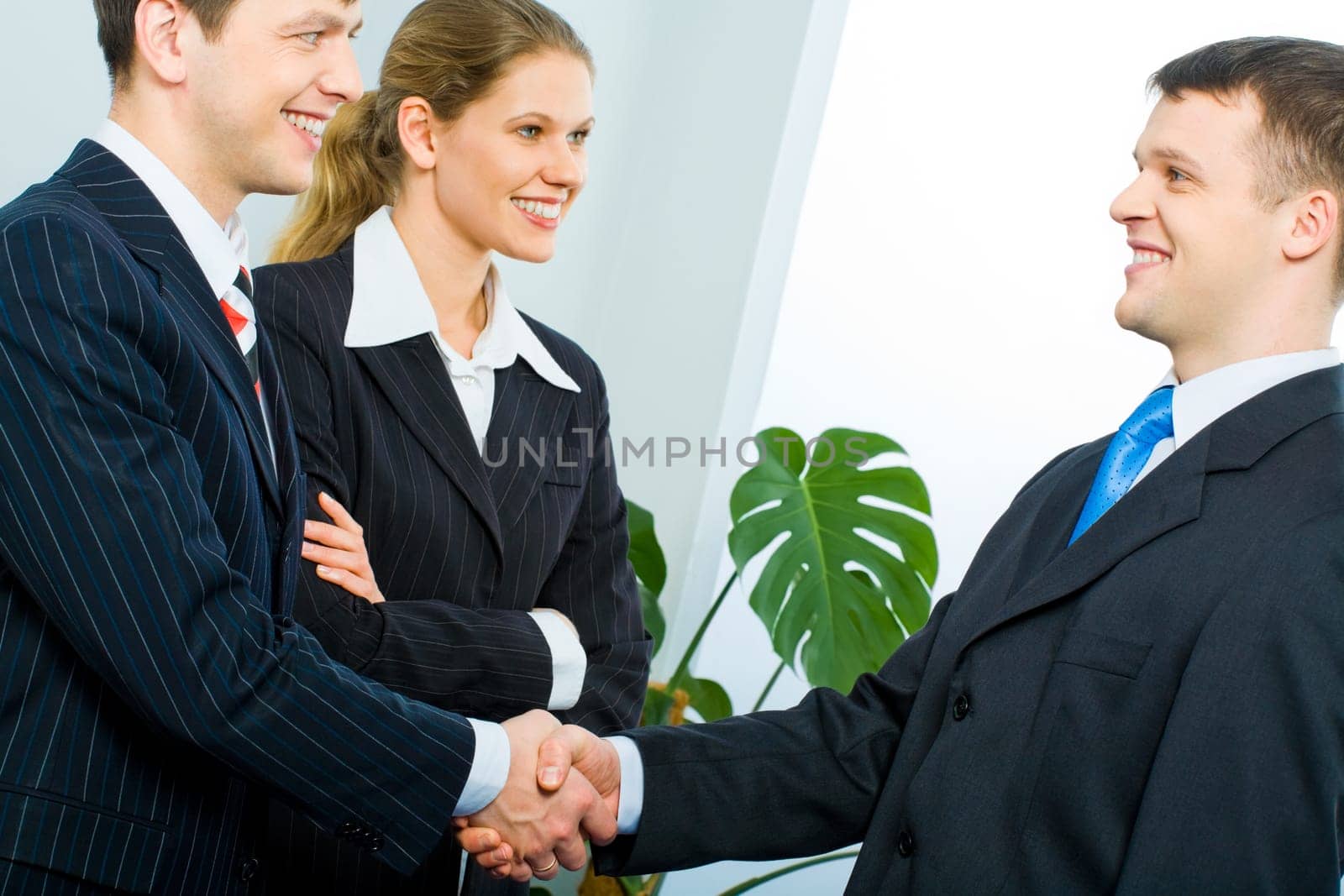 Handshake of two successful partners at business meeting