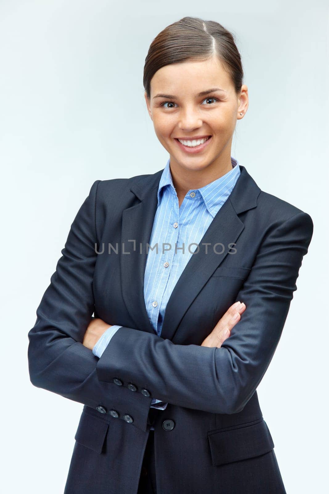Portrait of a young successful girl in formalwear