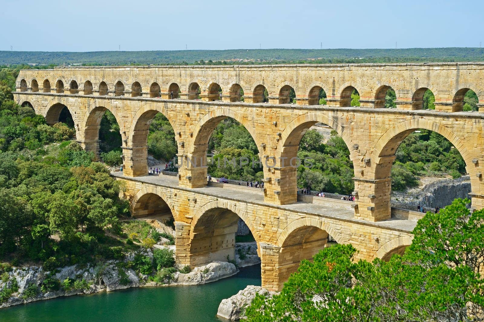The ancient Ponte du Gard aqueduct in the south of France